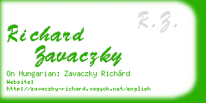 richard zavaczky business card