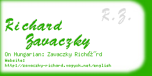 richard zavaczky business card